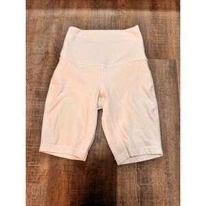 Lululemon‎ Align High-Rise Short 8" Nulu Yoga Biker Shorts White Cream Size 0